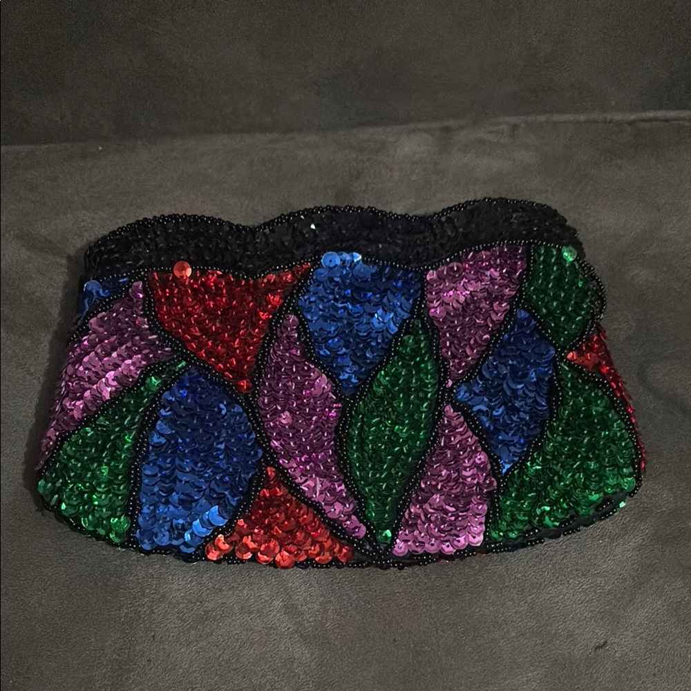 La Regale Multicolor Sequin Clutch